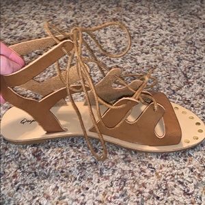Qupid brown leather sandals